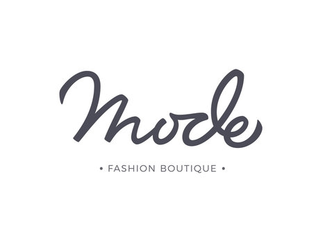 Mode fashion boutique vector lettering. Brush Calligraphy