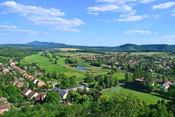 View of a Hungarian village from above
