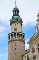 Fototapeta na wymiar The famous Fire Tower in Sopron city, Hungary