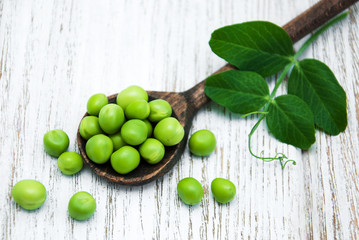 green peas on a table