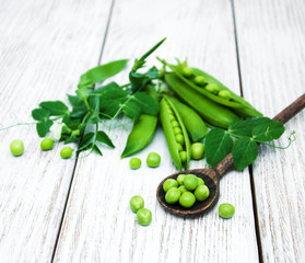 green peas on a table
