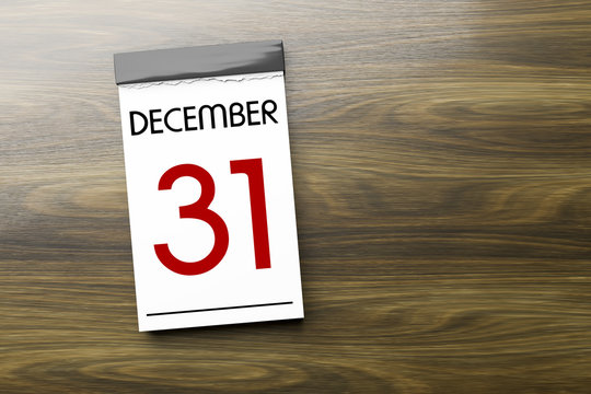 Calendar the 31st of December New Year's Eve