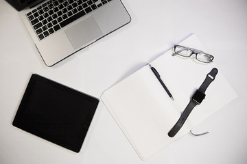 set of notebook,Notepad, pens, glasses and other gadgets for work and business