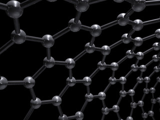 Zigzag carbon nanotube isolated on black