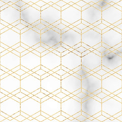 Naklejka premium Marble Texture Vector Background with rose gold lines