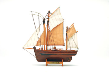model sailing ship white background