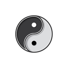 Yin yang logo symbol icon vector illustration