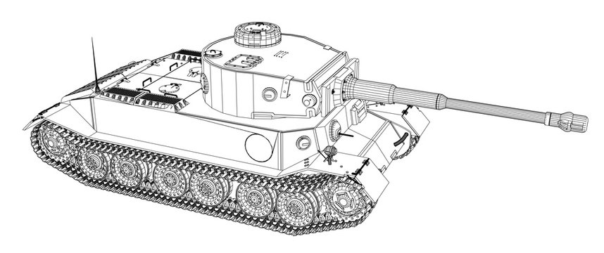 Blueprint of realistic tank