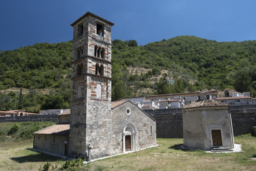 Fototapeta na wymiar Medieval church at Antrodoco (Rieti, Italy)