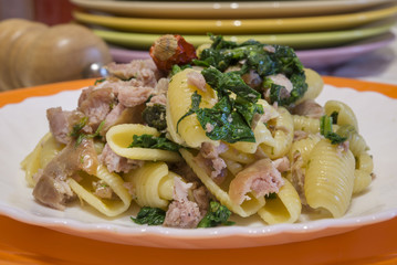 pasta broccoli and sausages