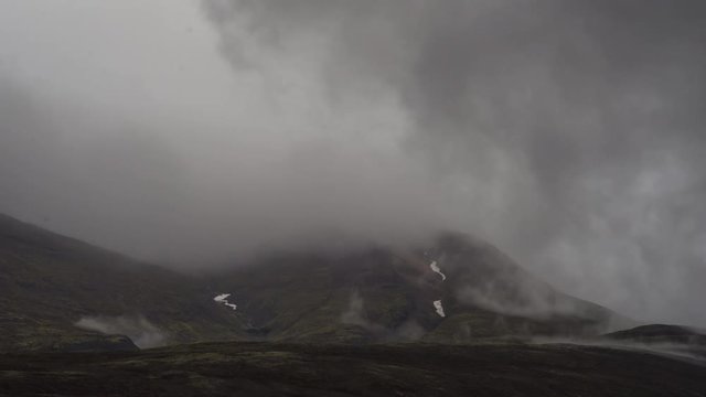 ICELAND &ndash;  2016 : Timelapse on a foggy day with clouds moving and amazing landscape in view
