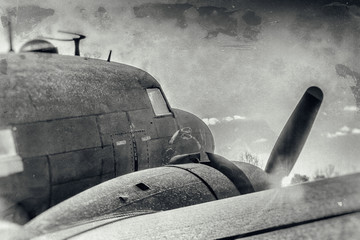 Vintage photograph of DC-3 airplane