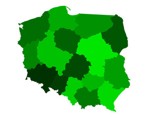 Naklejka premium Karte von Polen