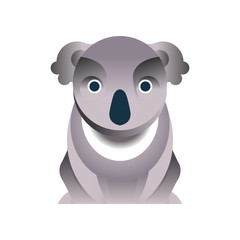 Koala bear, stylized geometric animal low poly design vector Illustration