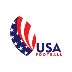USA Football Logo Vector Template Design
