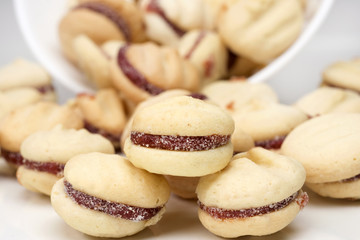 Traditional Brazilian guava paste cookies called goiabinha 