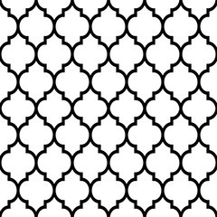 Moroccan tiles design, seamless black pattern, geometric background