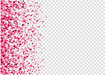 Pink flying heart confetti.