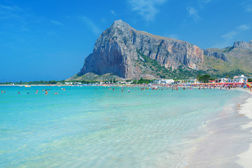 beautiful beach san vito lo capo, sicily, italy tyrrhenian sea