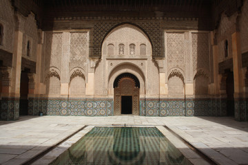 Fototapeta na wymiar Madersa Ben Youcef - Marrakech - Maroc