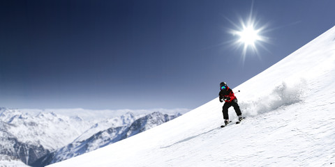 winter time and skier 