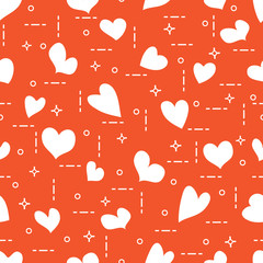 Cute seamless pattern with hearts. Valentine's