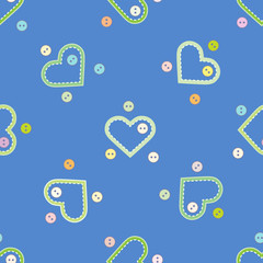 Pattern with hearts and buttons. Valentine's