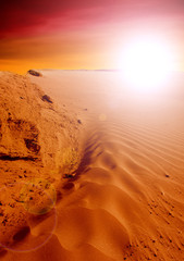 Sunset over the Sahara Desert