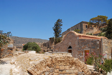 Fototapeta na wymiar Ruins on Spinalonga Island, Crete, Greece