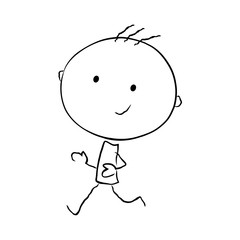 Running little boy