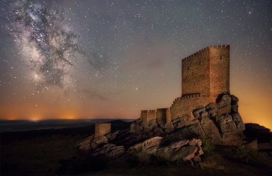 Castle tower on hill
