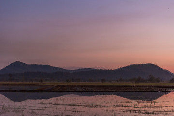 Beautiful view of mountain reflection