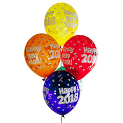 Happy New Year 2018 - Bonne année - ballon de baudruche - Fond blanc