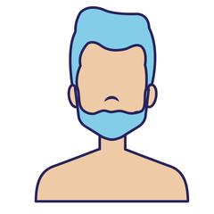 young man shirtless avatar character vector illustration design