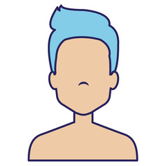 young man shirtless avatar character vector illustration design