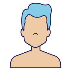 young man shirtless avatar character vector illustration design