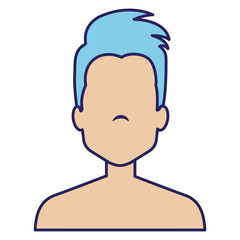young man shirtless avatar character vector illustration design