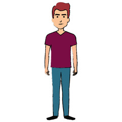 young man avatar character vector illustration design