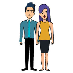 Obraz premium lovers couple avatars characters vector illustration design