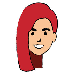 beautiful woman head avatar character vector illustration design