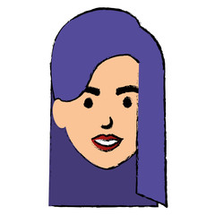 beautiful woman head avatar character vector illustration design
