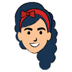 beautiful woman head avatar character vector illustration design
