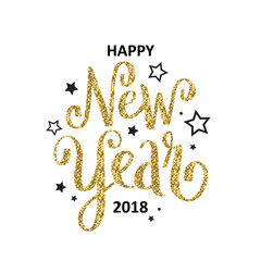 HAPPY NEW YEAR 2018 hand lettered card