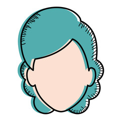 beautiful woman head avatar character vector illustration design