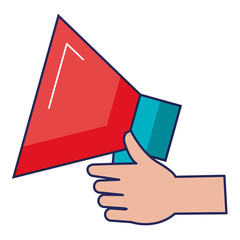 hand with megaphone sound isolated icon
