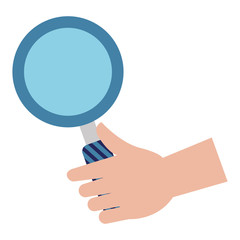 hand with magnifying glass isolated icon