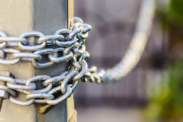 a large metal chain wrapped around colon