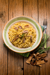 risotto with dried mushroom and saffron