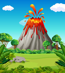 Nature scene of volcano eruption © hermandesign2015