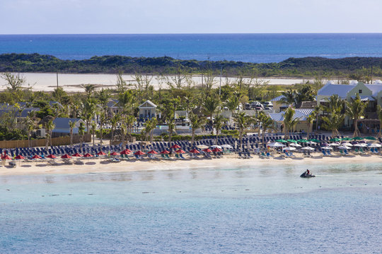 View of the cruise port and beaches in Grand Turk.